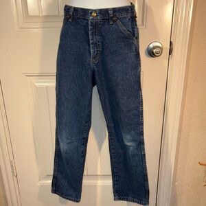 Legendary Gold Wrangler Classic Blue Denim Carpenter Jeans with adjustable waist